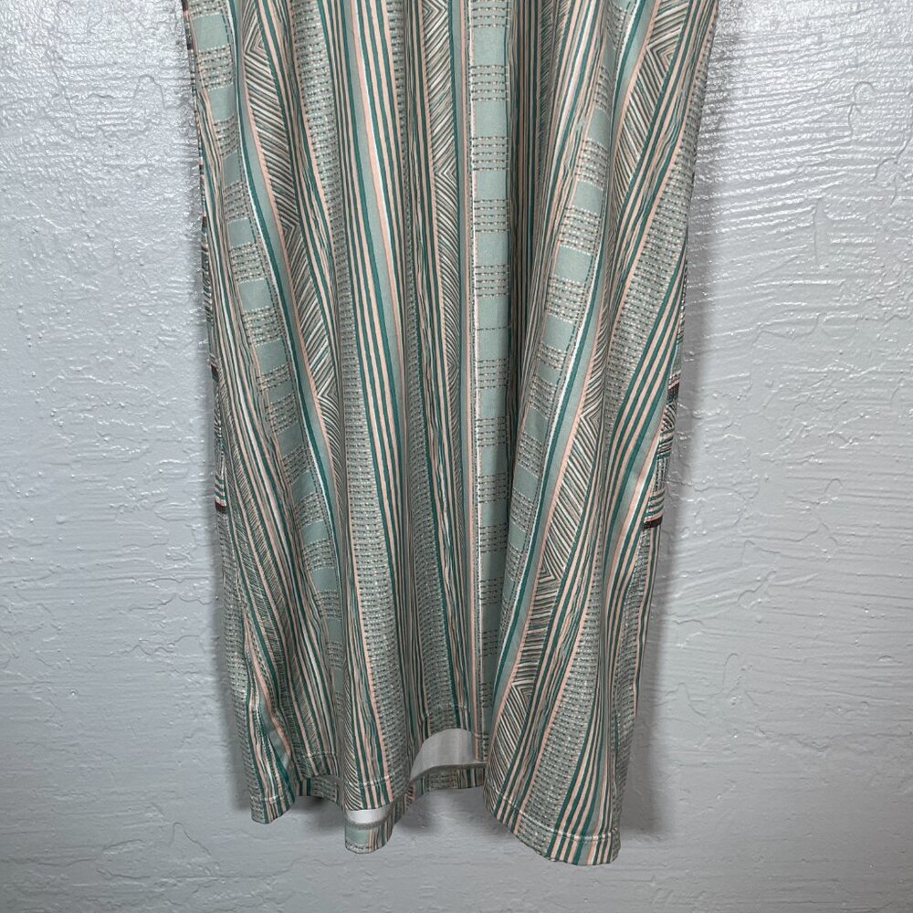 PrAna Women XS Green Tan Stripe Ardor Dress Racer Back Bra Shelf Athleisure - Picture 5 of 7